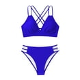 thumbnail image 4 of Lopeceal Women's Push Up V Neck Bikini Sets Criss Cross Back Two Piece Bathing Suit, 4 of 4