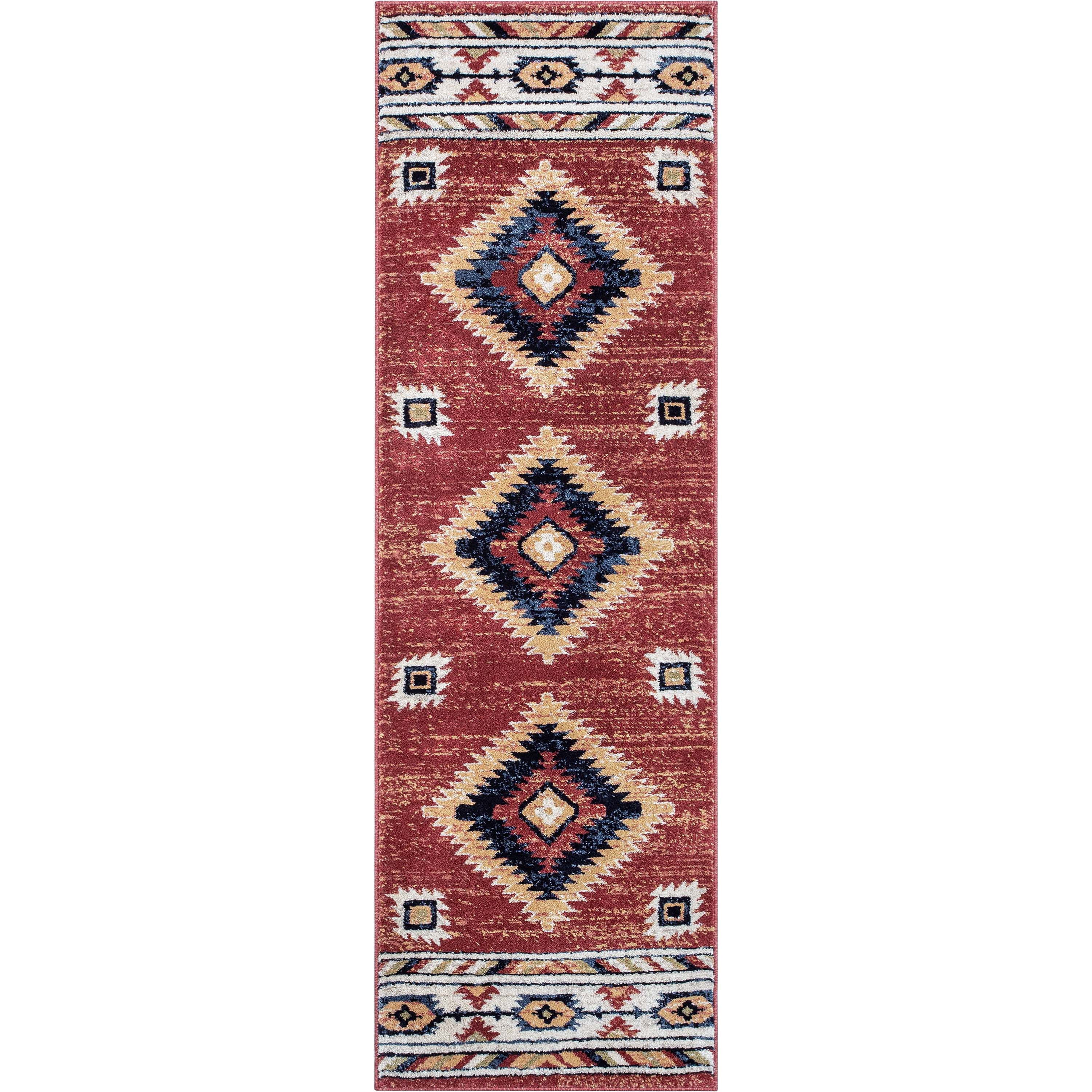 Well Woven Tulsa Lea Traditional Vintage Southwestern Tribal Crimson Runner Rug 2'3" x 7'3" Runner