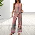 thumbnail image 3 of Nmmued Pants Sets Women 2 Piece Outfits, Summer Sets for Women, Loose Fitting Tank Tops for Women, Wide Leg Pants Woman, Travel Outfits for Women, Pink L, 3 of 5