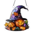 thumbnail image 1 of 2D Window Hanging Witch Acrylic Stained Glass Halloween Stained Panel Hangings Wall For And Family, 1 of 7