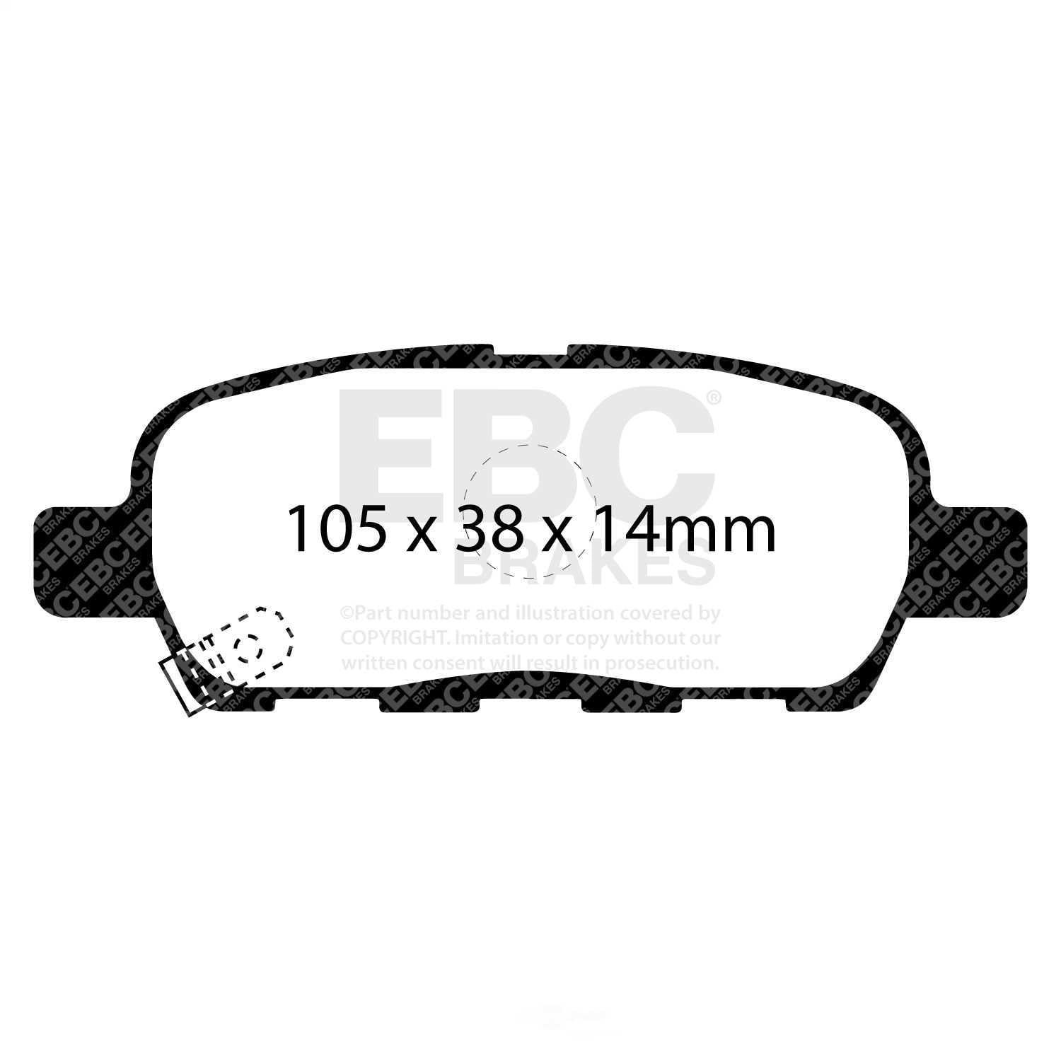 EBC Brakes Redstuff Premium Fast Street Pad For All Engine Sizes Fits select: 2010-2018 NISSAN ALTIMA, 2010-2019 NISSAN SENTRA