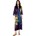 thumbnail image 4 of AMITOFO Long Silky Kimono Robes for Women Lightweight Silky Satin Floral Bathrobe Soft Cozy Ladies Housecoat Loungewear, 4 of 7