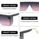 thumbnail image 3 of Gafas de sol sin marco de una sola pieza, gafas de sol de tendencia de moda con montura grande, hechas de metal, 3 of 5