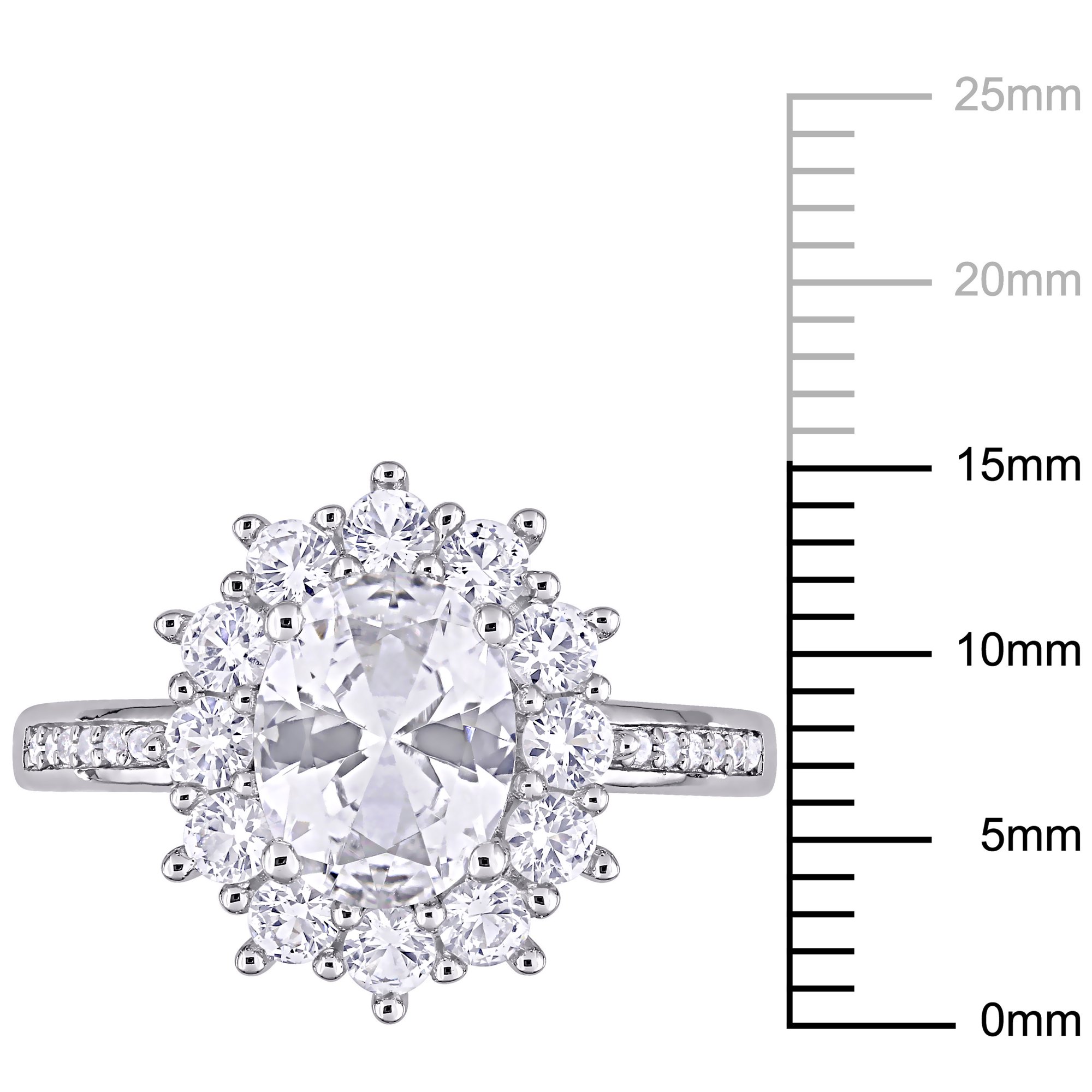Bague En Argent Sterling 925 Avec Opale Synthétique Blanche Ovale Et Accents Diamant - 0.6 Carats