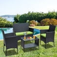 thumbnail image 2 of SYNGAR Outdoor Furniture Sectional Set, 4 Piece All Weather PE Wicker Sofa Set, Patio Conversation Chairs Set with Cushions and Storage Coffee Table, for Backyard Balcony Poolside Garden, Green, D6732, 2 of 10