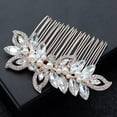 thumbnail image 5 of Aleación Perla Pelo Peine Joyas Boda Cristales de diamantes de imitación Insertar Peine Decoración para el cabello para Mujeres nupciales, 5 of 5