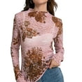 thumbnail image 3 of MINTREUS Lace Top with Long Sleeves Stand Collar Embroidered Floral Design Ideal for Parties and Clubs xs-xxl, 3 of 8