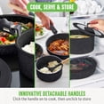 thumbnail image 3 of GreenLife Click Juego de utensilios de cocina antiadherentes de cerámica de 10 piezas, mango desmontable, esencial de cocina apilable para ahorrar espacio, ollas y sartenes no tóxicas sin PFAS, apto p, 3 of 5