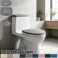 thumbnail image 3 of Thick Plush oilet Tank Cover and Toilet Lid Cover Set Elastic Bottom Color Fit for Home and Hotel Bathroom Toilet Covers 2Pcs Gray One Size, 3 of 7