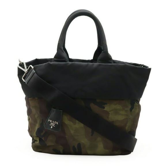 Pre-Owned PRADA Prada reversible tote bag shoulder camouflage pattern nylon green... (Good)