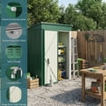 thumbnail image 4 of 5'x3' Outdoor Storage Shed, Galvanized Metal Shed with Lockable Door & Air Vent, Weather-Resistant Shed for Backyard/Patio/Garden/Lawn, Green, 4 of 7