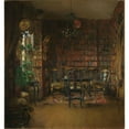 thumbnail image 3 of Harriet Backer 12x13 Black Modern Framed Museum Art Print Titled - The Library of Thorvald Boeck (1902), 3 of 5