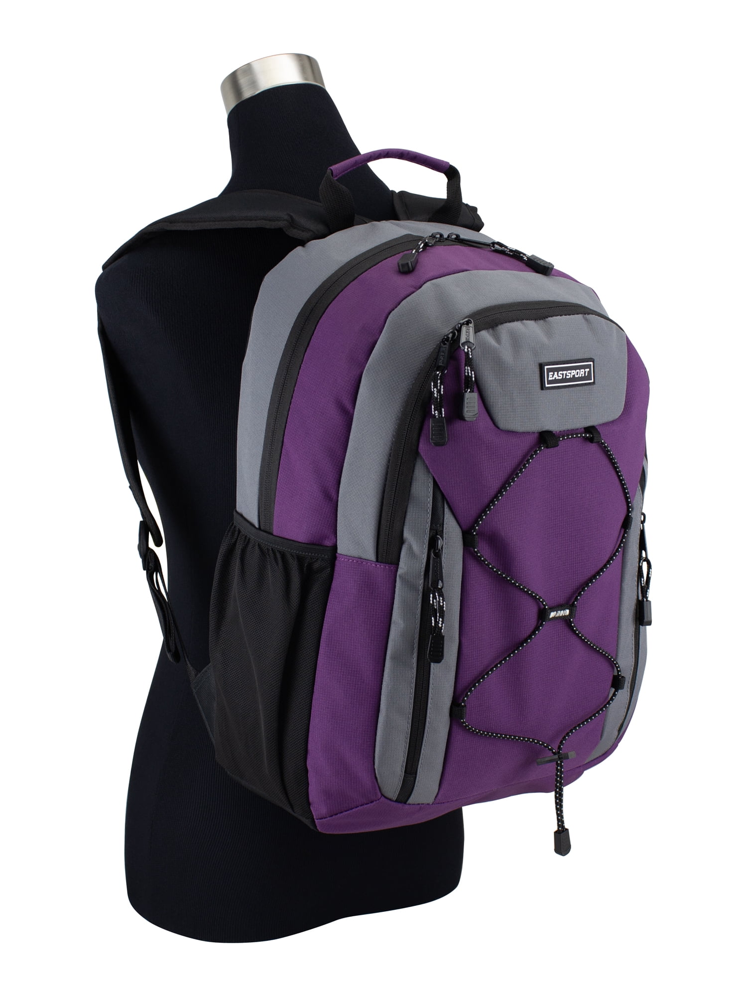 Eastsport Unisex Axis Sport 18.5" Bungee Backpack, Berry Parfait