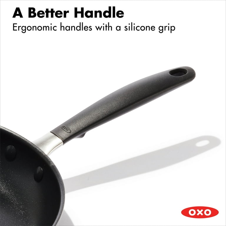  OXO Agility Series 12 Frying Pan Skillet, PFAS-Free Nonstick  Lightweight Aluminum, Induction Base, Quick Even Heating, Stainless Steel  Handles, Chip-Free Rims, Dishwasher & Oven Safe, Black: Home & Kitchen