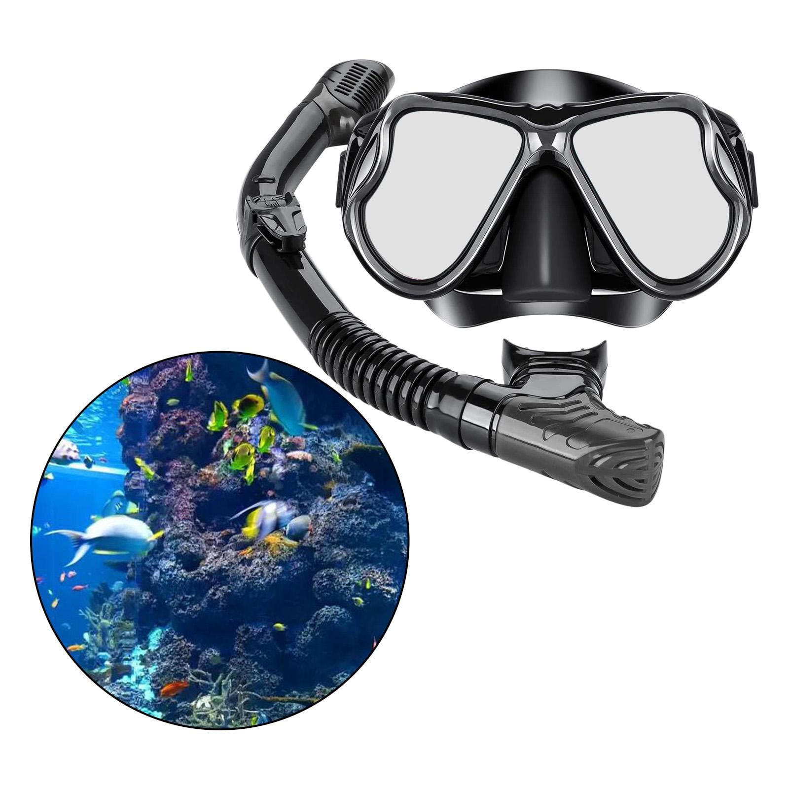 Panoramic & Anti-Leak flintronic Dry Snorkel Set Anti-Fog Diving Goggle Mask 