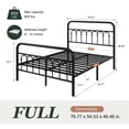 thumbnail image 2 of Amolife Full Bed Frame, Metal Platform Bed with Vintage Curved Iron-Art Headboard, Easy Assembly, Black, 2 of 7