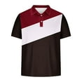 thumbnail image 4 of guisaled Men's Golf Shirts 2025 Summer Short Sleeve Casual Dressy T Shirt Fashion Color Block Slim Fit Henley Button Down Shirts, 4 of 6