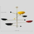 thumbnail image 4 of Stilnovo Style Five Multi Color Shade Sputnik Chandelier Light Fixture Mid Century Brass Chandelier, 4 of 6