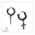 thumbnail image 6 of BEBERLINI Women Cross Pendant CZ Huggie Hoop Earrings Black Stainless Steel Jewelry Gift, 6 of 8