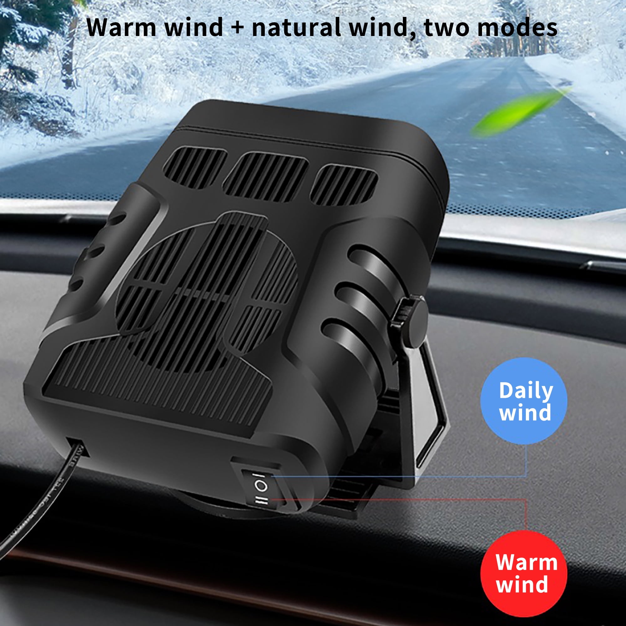 Gntiffy【New 2023】Portable Car Heater,2 in 1 Auto Car Heater, Fast Heating  Windshield Defrost Defogger Cooling Car 12V Lighter Heater 60 Second with