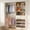 White Oak, variant on Homieasy Closet System with Drawer - Reversible 5FT Wood Closet Organizer System with 2 Hanging Rods and Adjustable Shelf, Walk In Closet Organizers with Shoe Rack, Built-In Garment Rack, Black