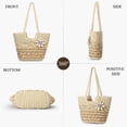 thumbnail image 4 of Bolsa de Playa Grande Trifabricy de Paja Tejida para Mujer Beige, 4 of 7
