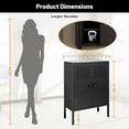 thumbnail image 3 of 2 Door Metal Accent Cabinet, 47" H Metal Locker Accent Storage Cabinet, Sideboard Cabinet with Adjustable Shelves, Black, 3 of 7