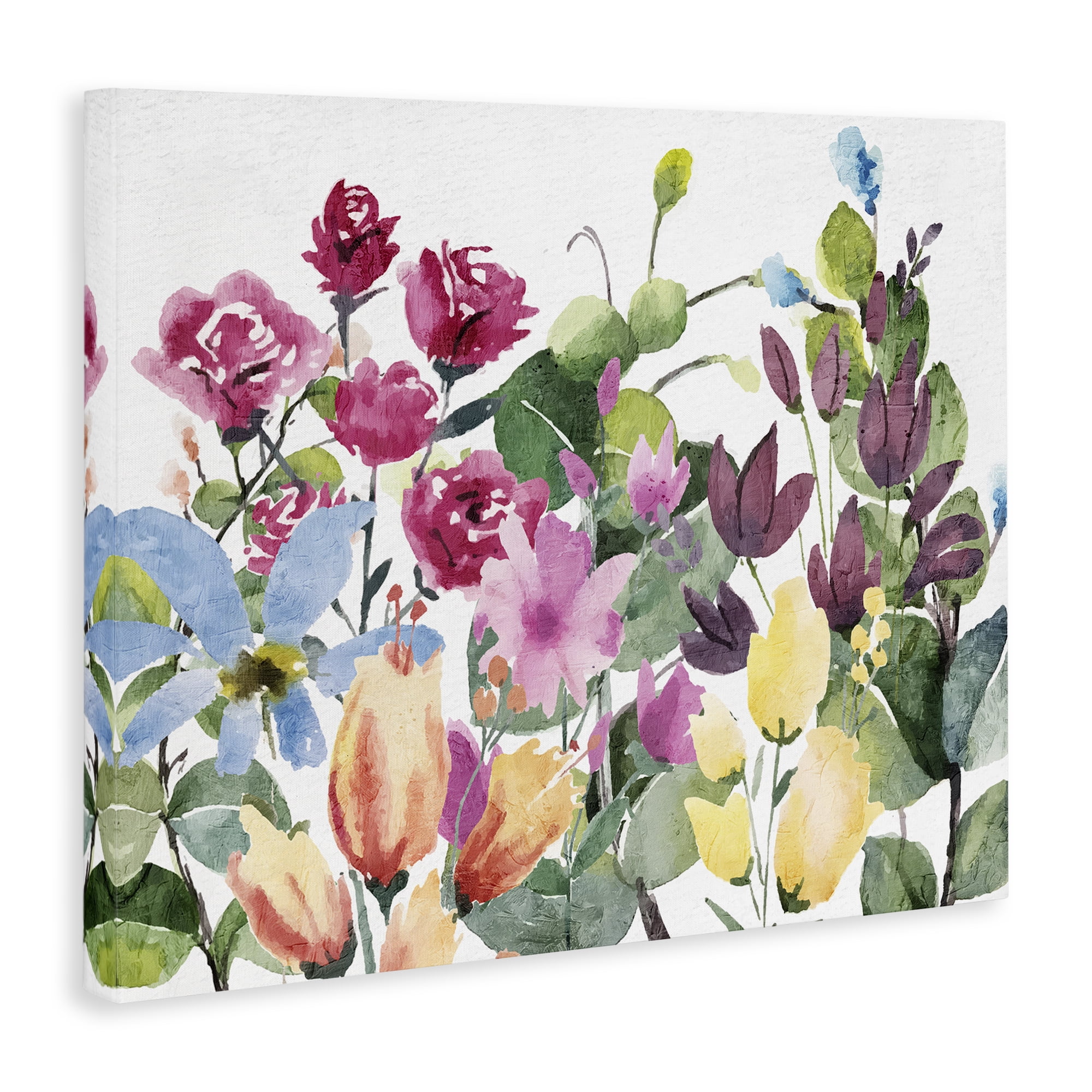 Stupell Industries Floral Blooming Colors Botanical & Floral Painting Gallery Wrapped Canvas Art Print Wall Art, 20 x 16