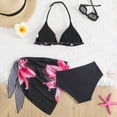 thumbnail image 4 of UAYOTSE Girl's 3 Piece Cute Triangle Bikini Swimsuit with Beach Cover Up,Sizes 7-8 Years, 4 of 9