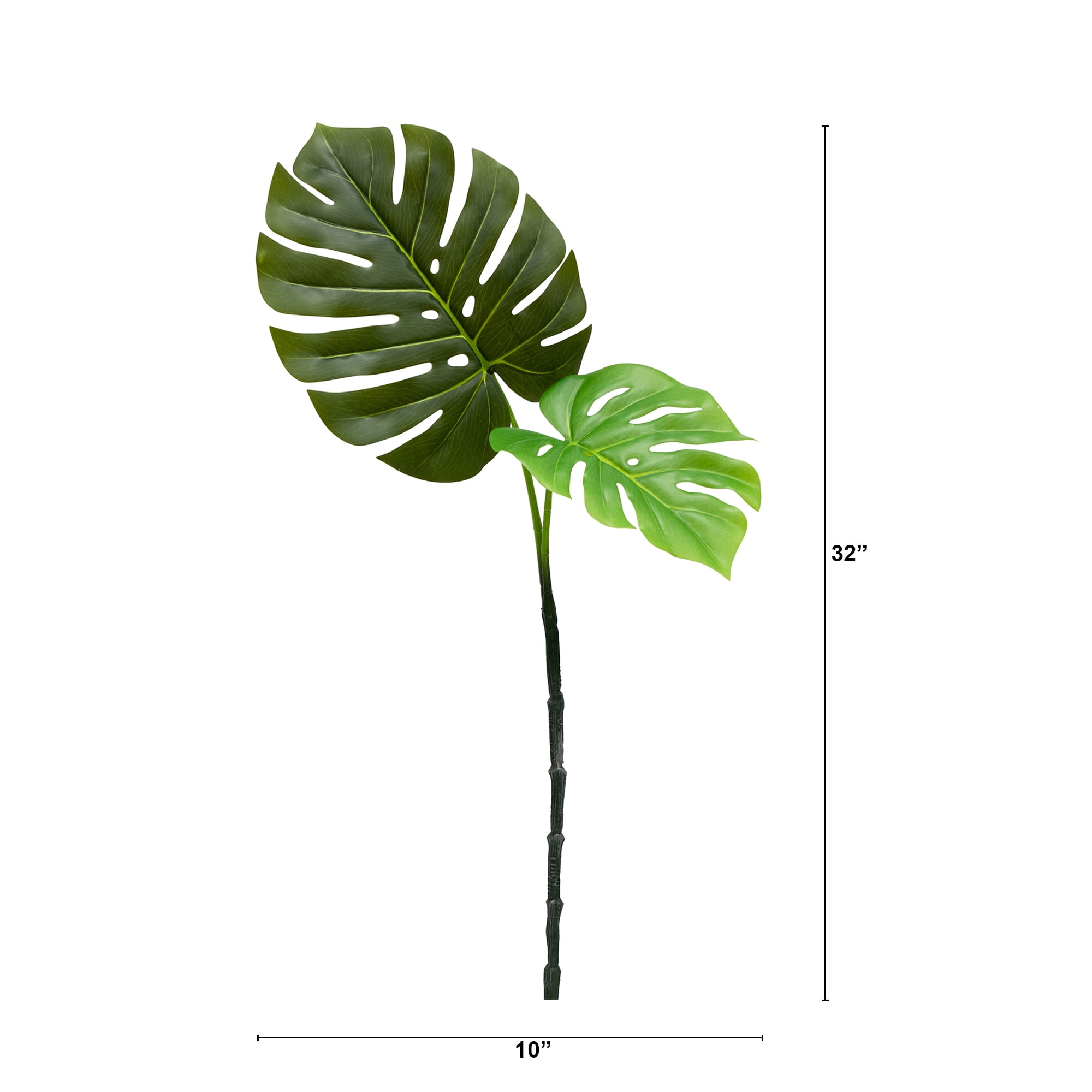 (2 pack) Mainstays 26"H Artificial Indoor Green Swiss Monstera Stem