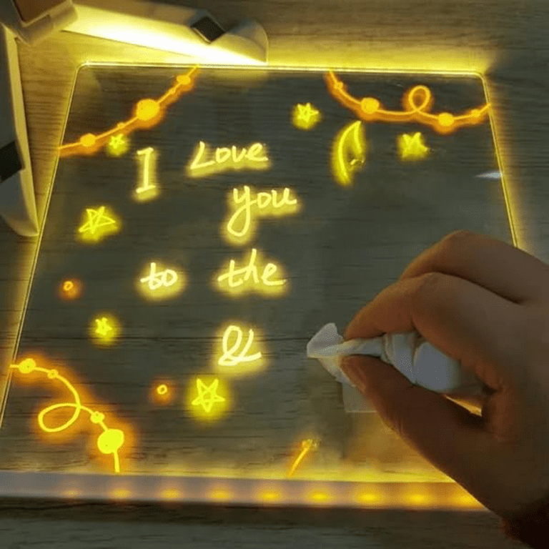 LED Note Board With Colors Acrylic Dry Erase Board With Light Light Up  Office – Tacos Y Mas