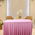thumbnail image 4 of 4ft Rectangle Table Skirt with Elastic Edge - One-Piece Spandex Table Cover for Banquet Tables, Weddings, Parties & Events - Free Ruffled Tablecloth, 4 of 6