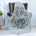 thumbnail image 4 of Modern Soft Flannel Fleece Throw Blanket, Work Hard Stay Humble Words Theme Inspirational Display, Cozy Plush for Indoor and Outdoor Use, 50" x 70", Blue Grey Charcoal Grey, by Ambesonne, 4 of 5