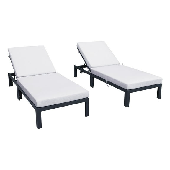 HomeStock Tuscan Temptations Modern Outdoor Chaise Lounge Chair With Cushions Set of 2