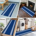 thumbnail image 5 of 2'x6' Rug Runners for Hallways Kitchen, Blue Striped Non Slip Entryway Beside Floor Carpet Runner, Farmhouse Blue White Stripes Washable Laundry Room Bedroom Throw Rugs Mat for Family Pet, 5 of 8