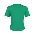 thumbnail image 5 of Blmnix Spring Tops for Women 2024 Short Sleeve Ribbed Crew Neck Basic Solid T-Shirts Trendy Tees, 5 of 5