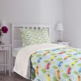 thumbnail image 5 of Ambesonne Cartoon Quilted Bedspread Set 2 Pcs, Checkered Cars with Trees, Twin Size, Multicolor, 5 of 6