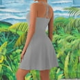 thumbnail image 4 of asddcavvf Robes pour Femmes Robe de Tennis pour Femmes Col Carré Sans Manches Robe Athlétique Fente Latérale Évasée, 4 of 9