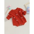 thumbnail image 3 of Liacowi Baby Boys Girls Sweatshirts Rompers Flower Print Crew Neck Long Sleeve Knit s Infant Fall Jumpsuits Newborn Casual One Piece Bodysuits 0-24M, 3 of 7