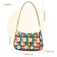 thumbnail image 3 of FORMRS Womens Shoulder Bag with Chain Strap Clutch Purse Cute Tote Handbag, Green Checkered Daisy, 3 of 7