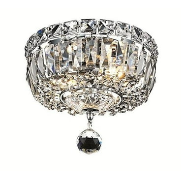 V2528F8C-RC Tranquil 2 Light Flush Mount - Royal Cut Crystals - Chrome
