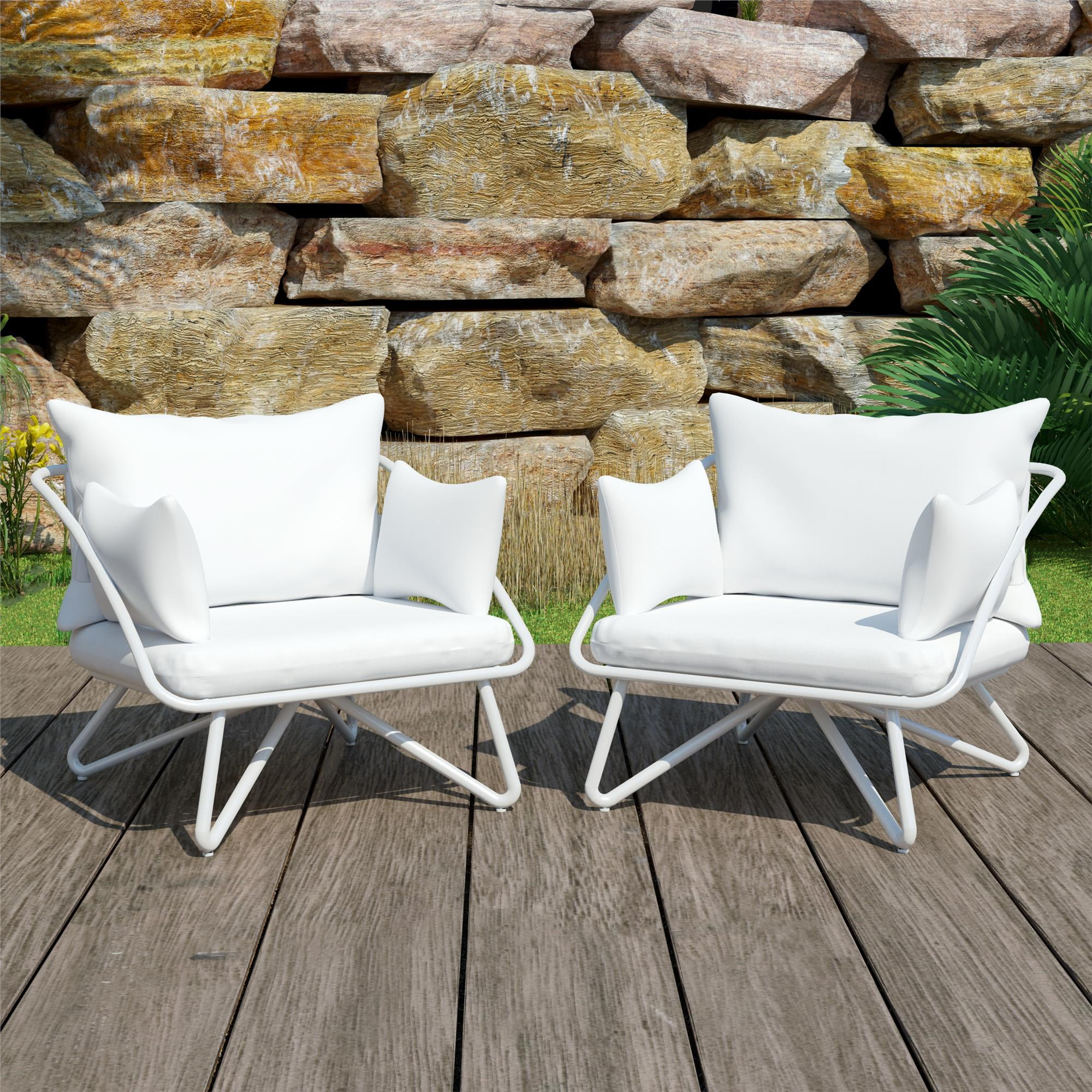 Novogratz Poolside Gossip Collection, Teddi Outdoor Lounge Chairs, 2