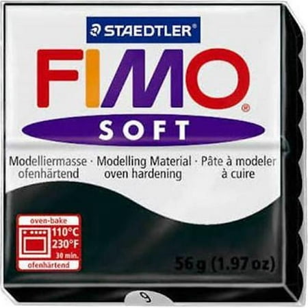 Black Fimo - Staedtler-Mars 1547060 Modeling Clay Fimo 2 oz Soft Black