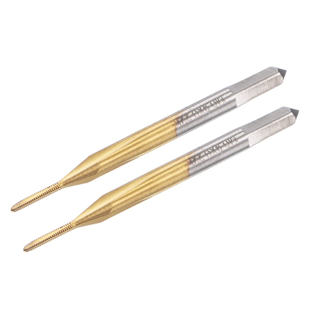 Unique Bargains M0.9 x 0.225 Cobalt High Speed Steel Straight Flute Machine Thread Tap Titanium Coated 2 Pack