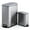 45L+10L Combination Pack Stainless Steel, variant on PYY Stainless Steel Slim Trash Can Combo Set - 12 + 2.6 Gallon Step-On Pedal - Soft Close Lids & Removable Buckets - Space-Saving for Kitchen, Bathroom, Home Office - 2-Pack Black Combination Pack