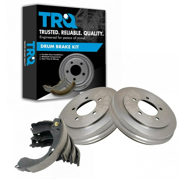 TRQ Brake Drum & Shoe Rear Set Kit Fits Select Chrysler Dodge Jeep