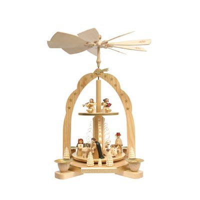 Richard Glaesser Color Arch Wisemen and Angel Nativity Pyramid