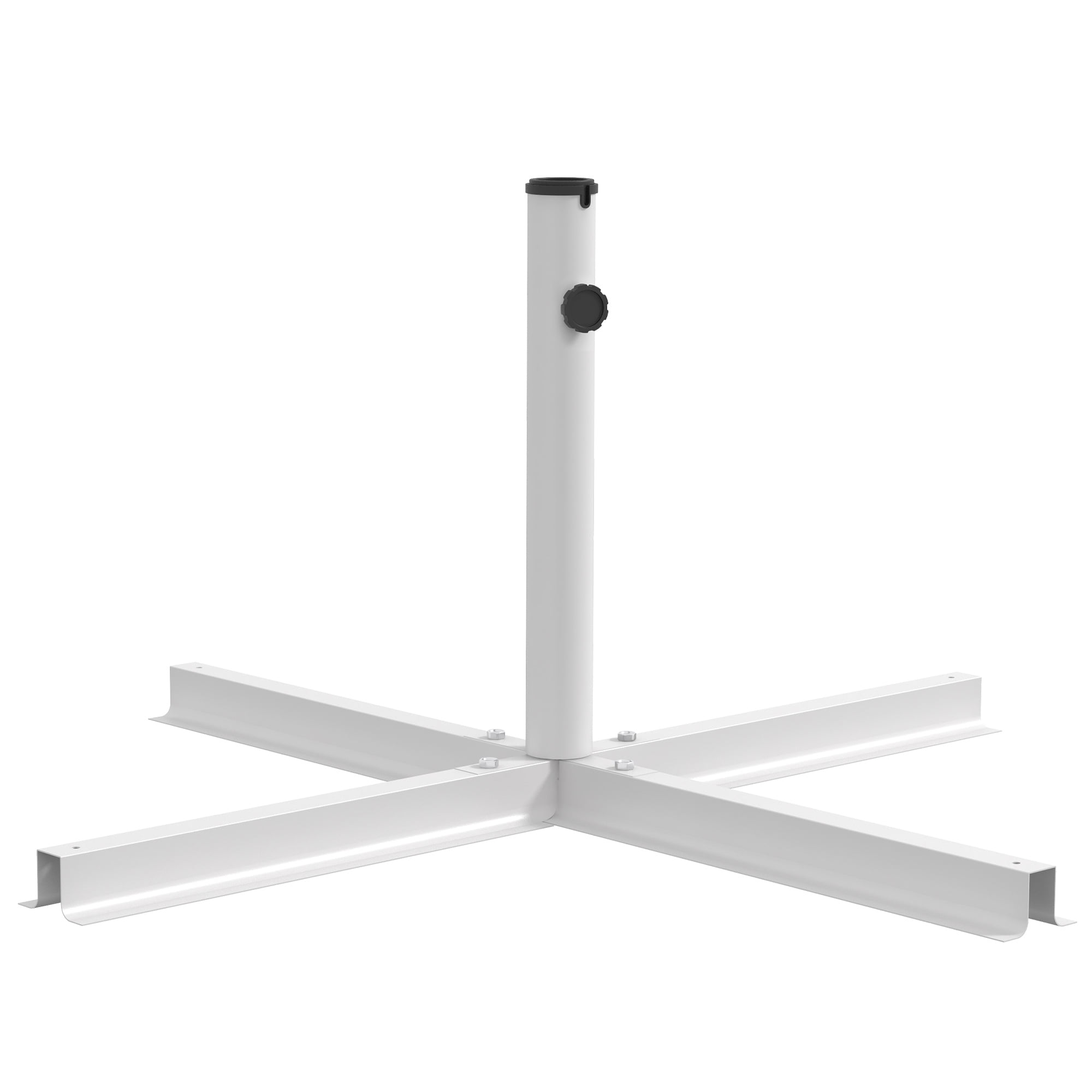 Outsunny White Cross Outdoor Universal Umbrella Brace Stand, with Side Screw for Tightening
