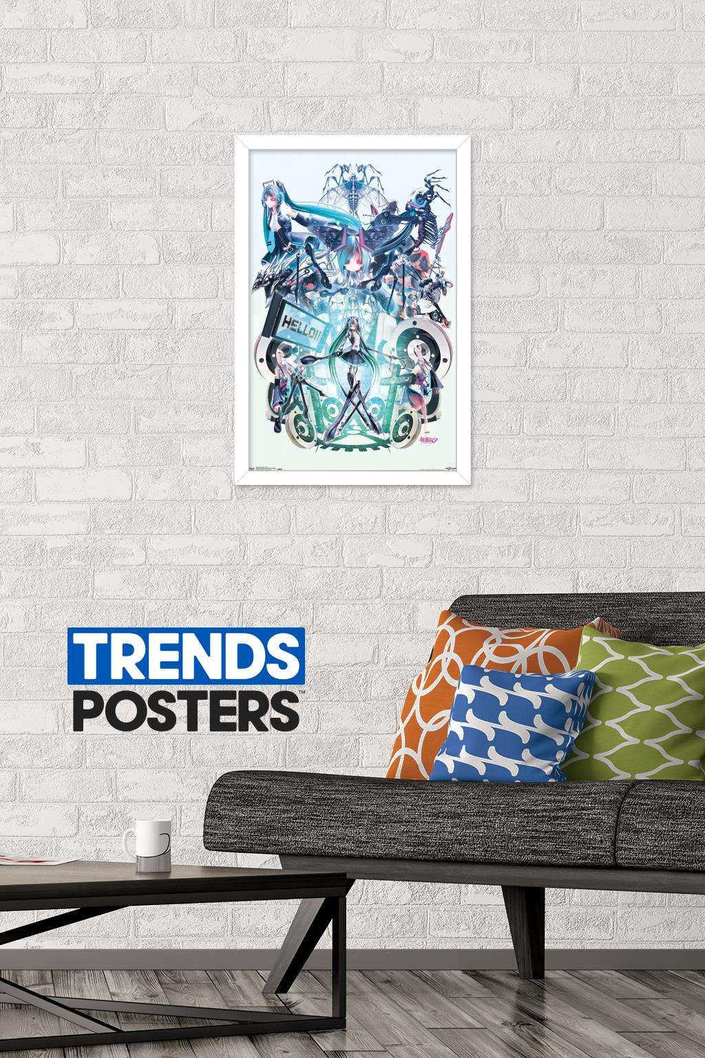 Hatsune Miku - Hello Wall Poster, 14.725" x 22.375", Framed