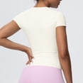 thumbnail image 6 of Lmnyox Women's Athletic Shirts Slim Stretchy Workout Tops Lightweight Breathable Short Sleeve V Neck Sport Tee Shirt, 6 of 9
